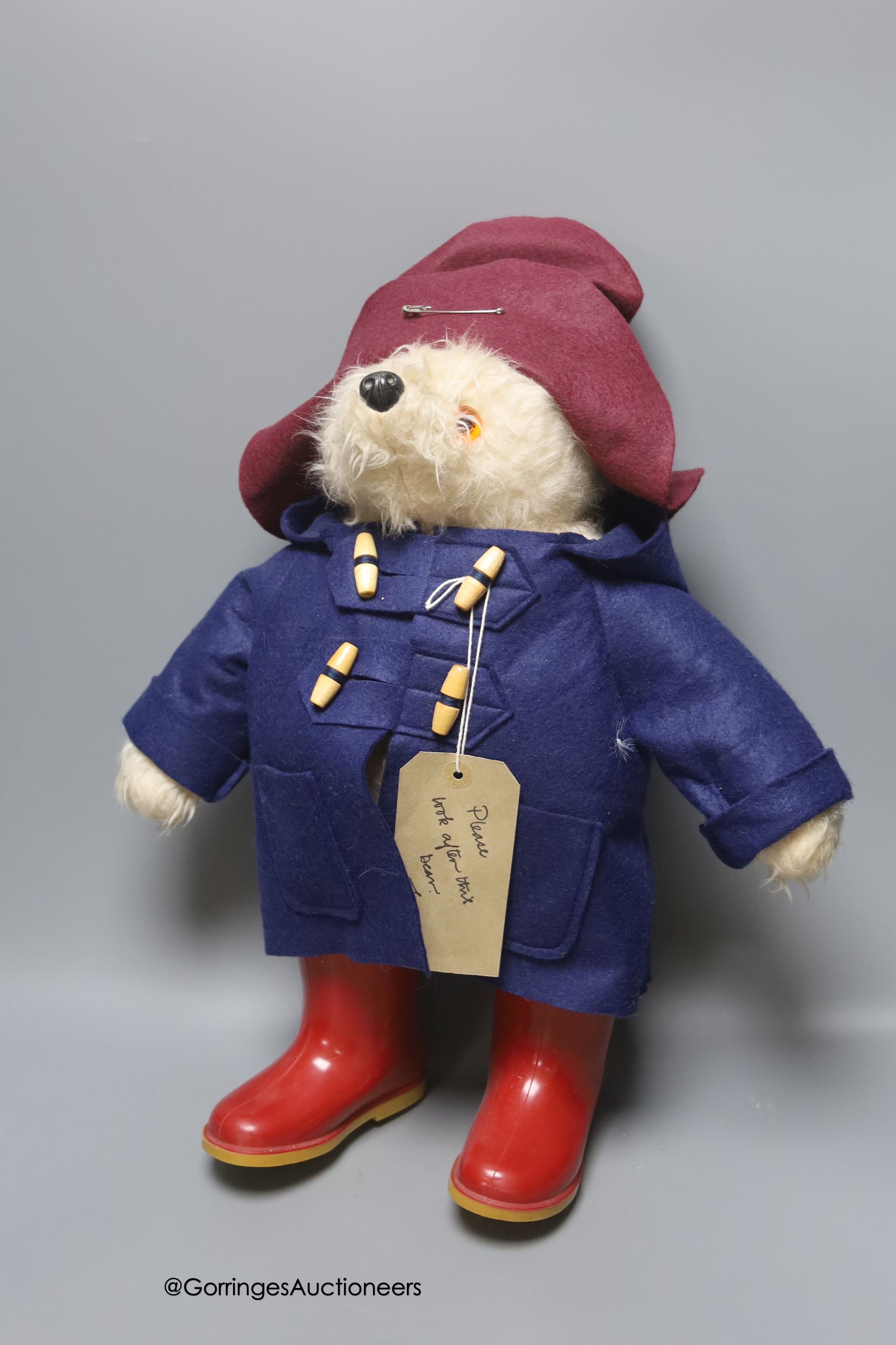 Gabrielle Designs Paddington in mint condition with Dunlop boots, 18 inches